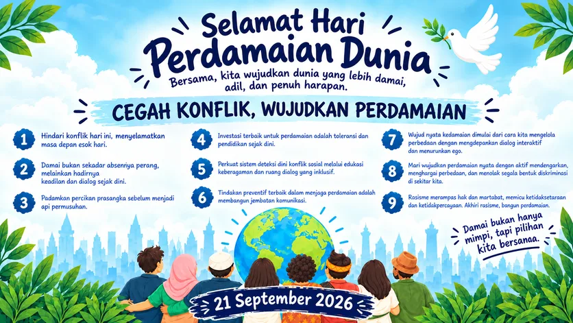 Selamat Hari Perdamaian Dunia 21 September 2026
