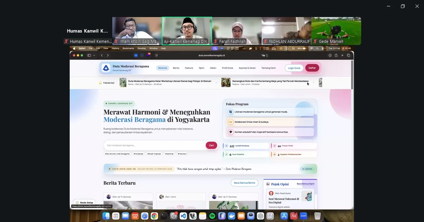 Sosialisasi Web Duta Moderasi, Kemenag DIY Dorong Kolaborasi dan Publikasi 
