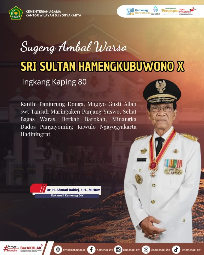 Mangayubagya 80 tahun Yuswo Dalem Sri Sultan HB X: Merawat Harmoni dari DIY